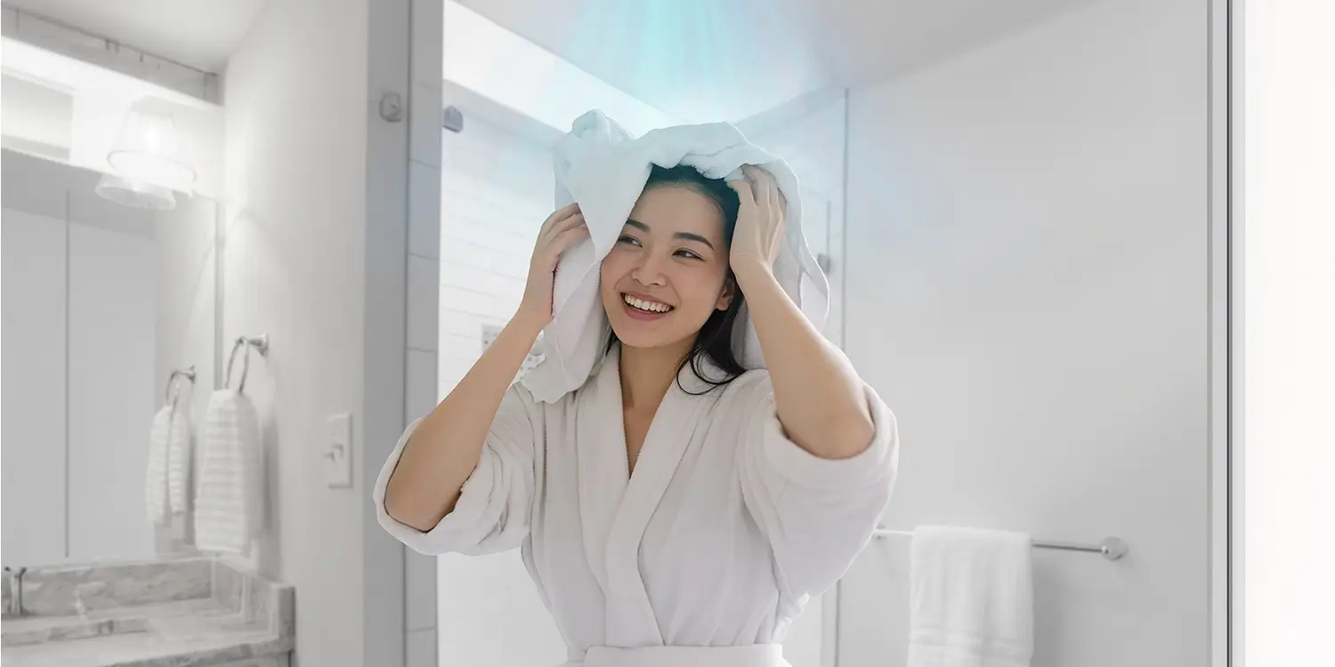Hands-Free Drying for Speed and ComfortQuickly dry off from head to toe with warm or cool air for busy mornings or quick outings.